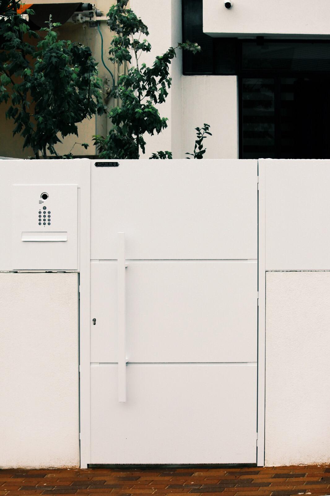 דלת כניסה בצבע לבן - סגנון מודרני